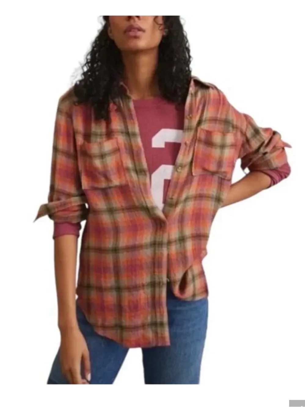 💕🧡Anthropologie Pilcro The Hadley Relaxed Plaid Button-Down Shirt🧡💕
